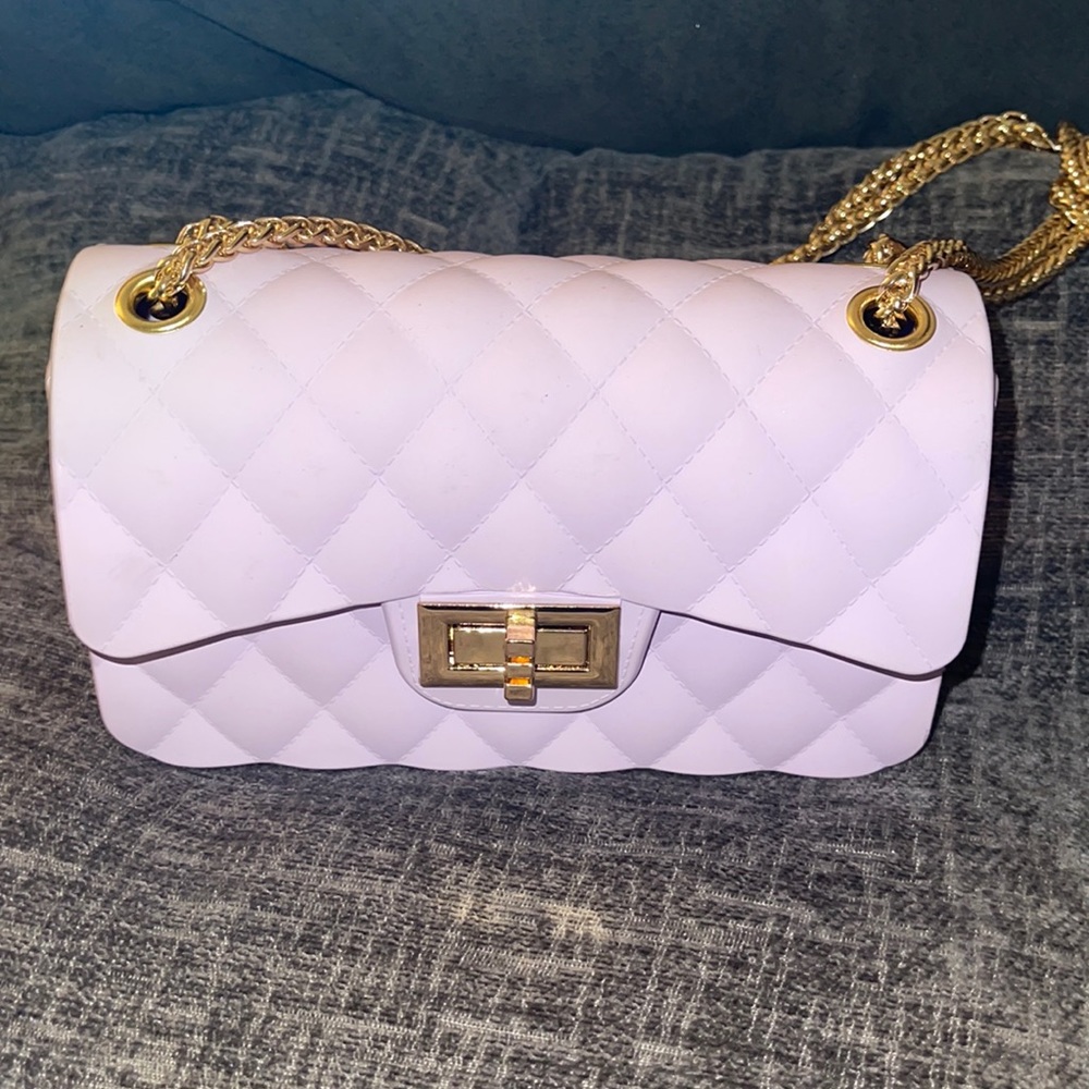 Light purple mini bag gold chain